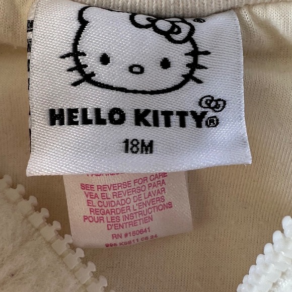 Hello Kitty Vest 18M White Cream Sherpa Fleece Sequin Toddler Girl Jacket - Picture 4 of 6